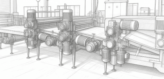 Technical sketch of a Sunbeam biscuit forming line