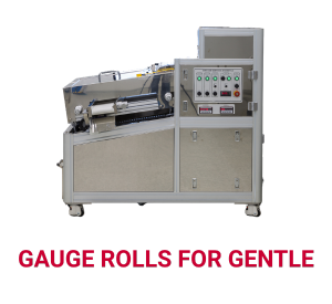 Gauge rolls for gentle, accurate dough sheet handling